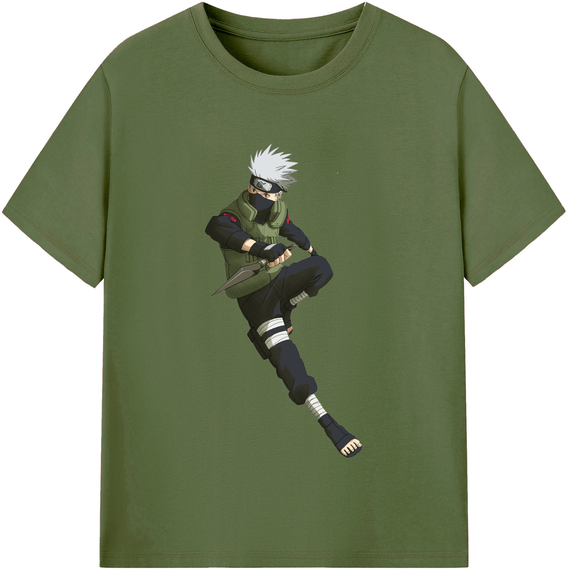 （画像用） NARUTO -ナルト- はたけ カカシ Hatake Kakashi 綿100％半袖Tシャツ（フロントプリント）